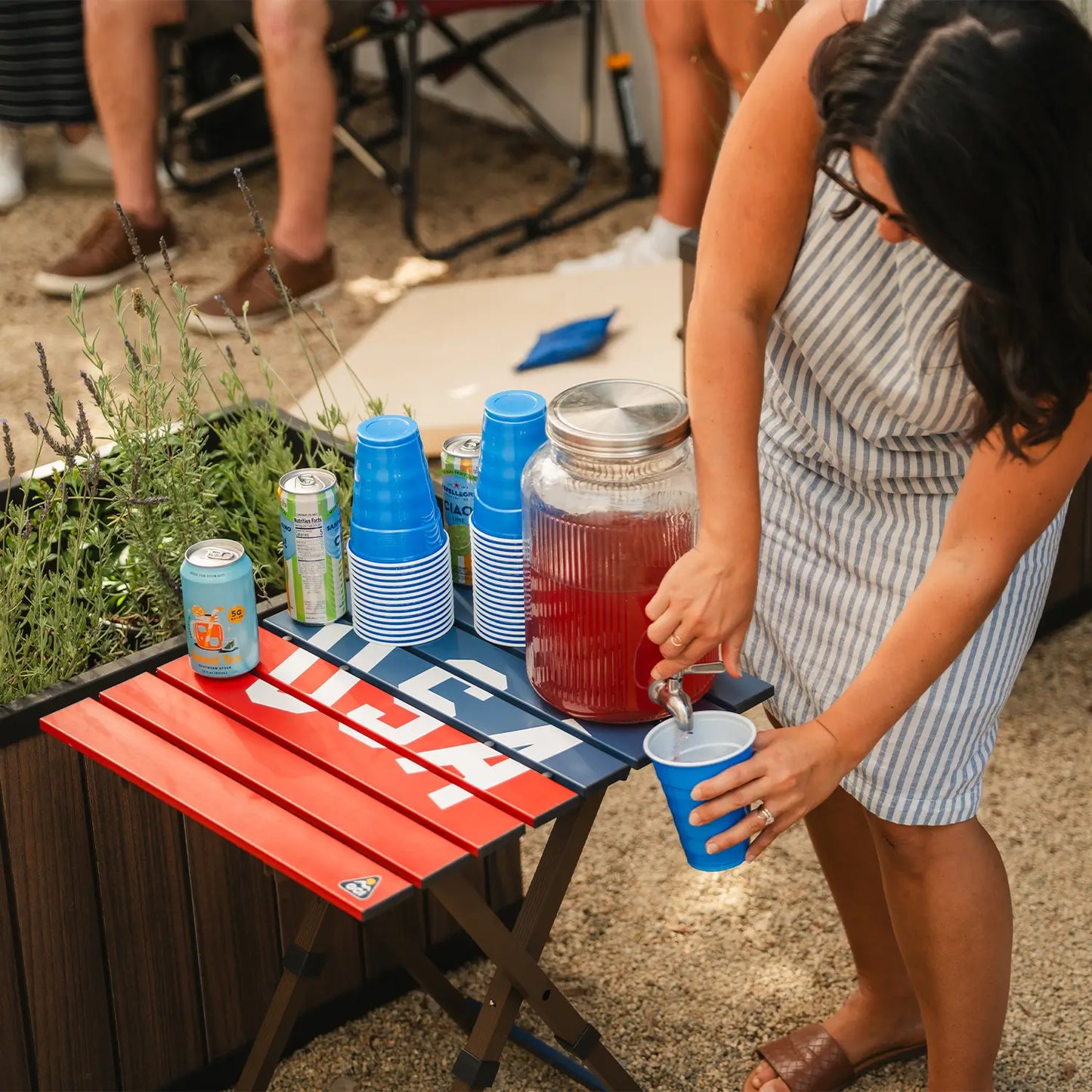 Compact Camp Table 20™ - USA Anniversary Deluxe - Camp Meal Prep