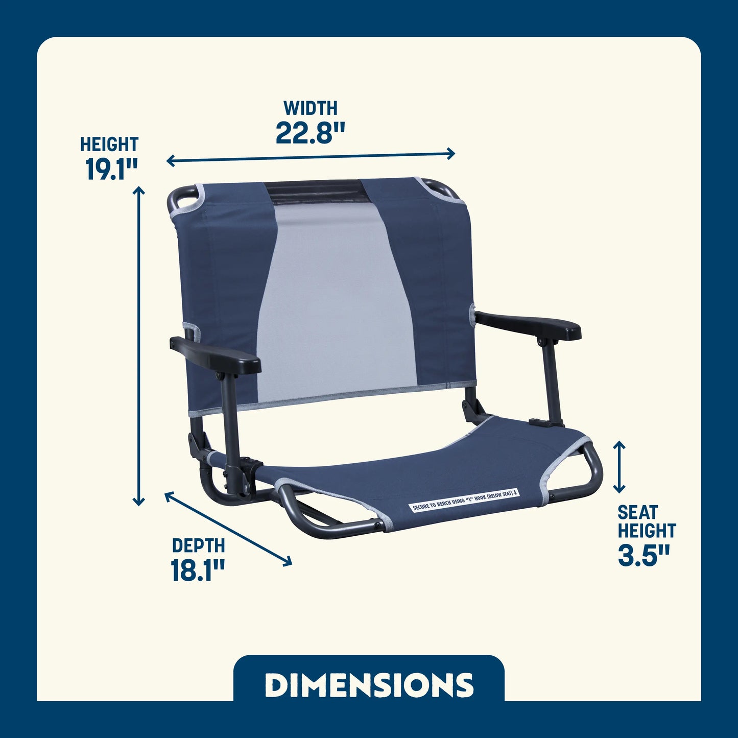 Big Comfort Stadium Chair™ with Armrests - Home Team Choice