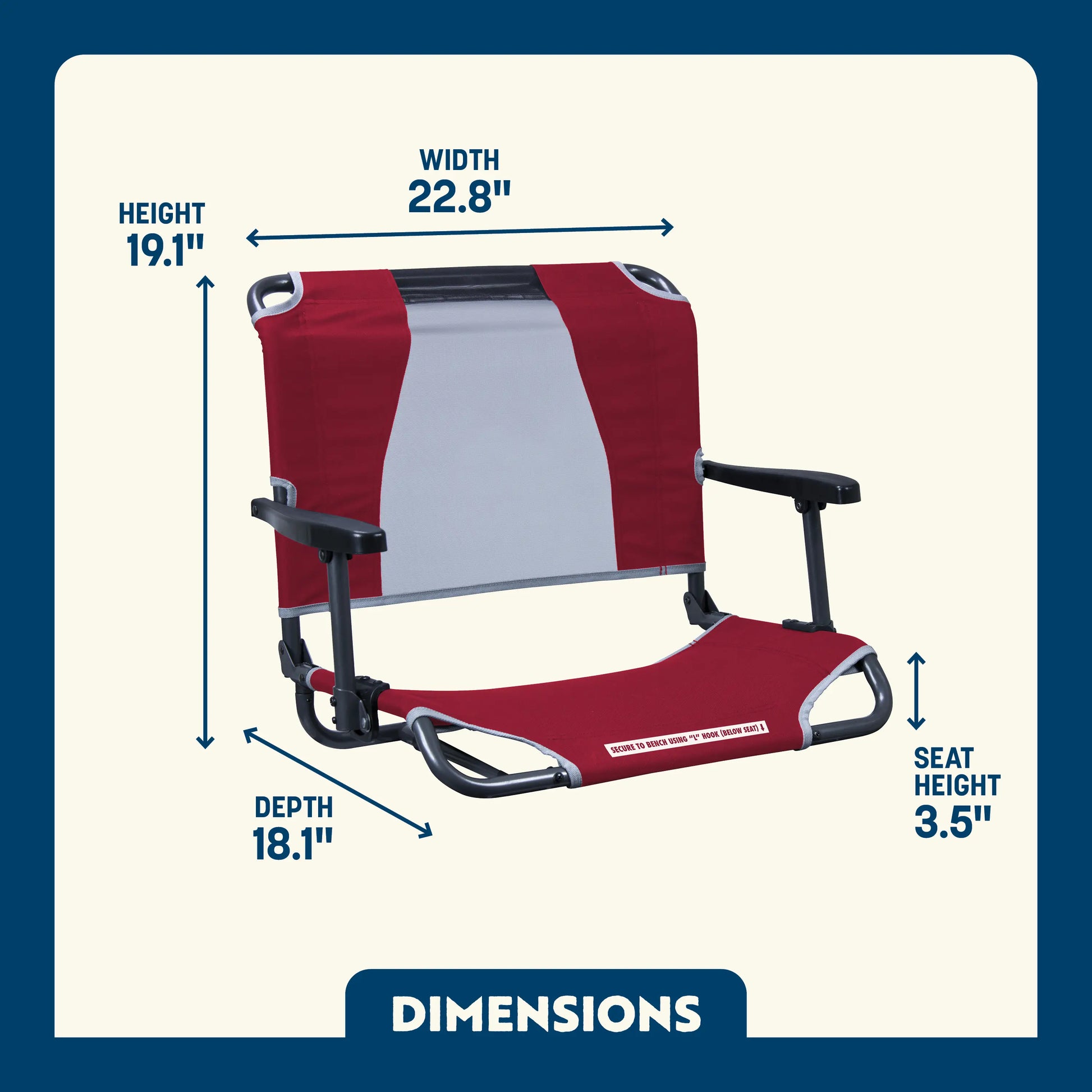 Big Comfort Stadium Chair™ with Armrests - Home Team Choice