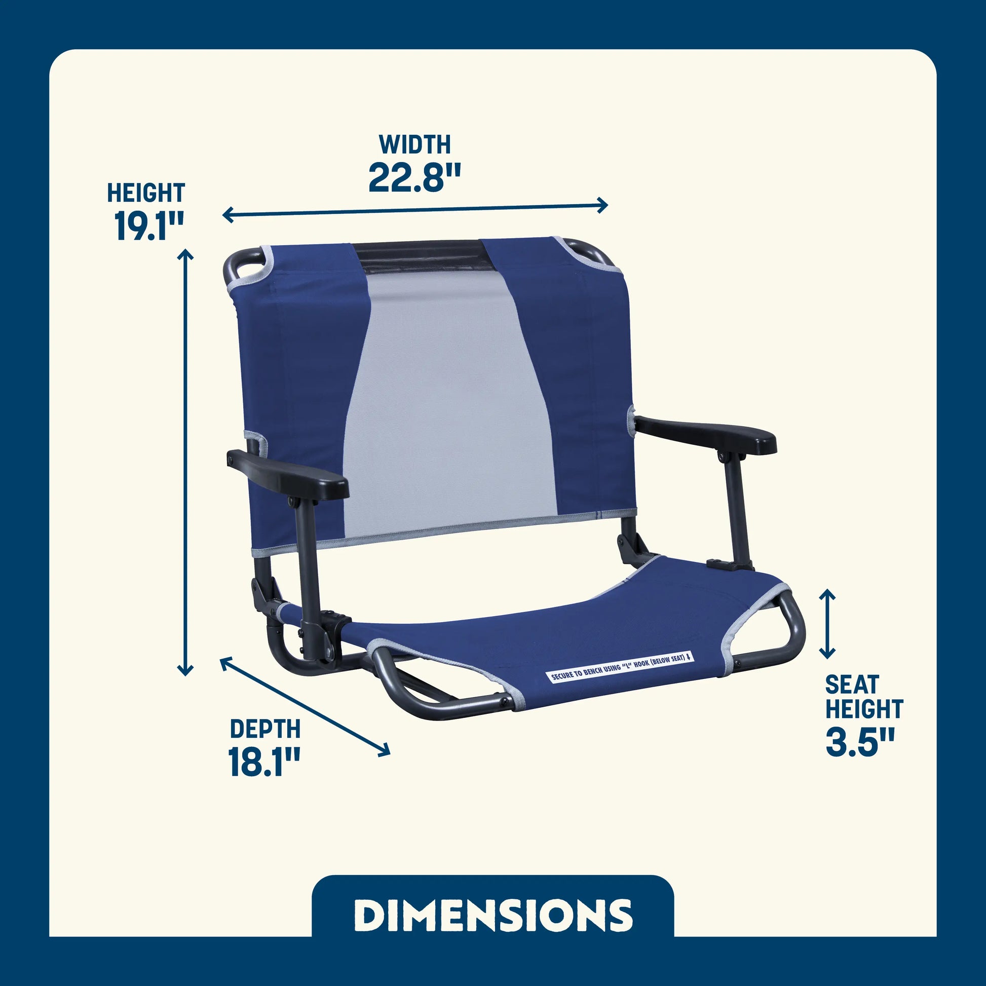 Big Comfort Stadium Chair™ with Armrests - Home Team Choice