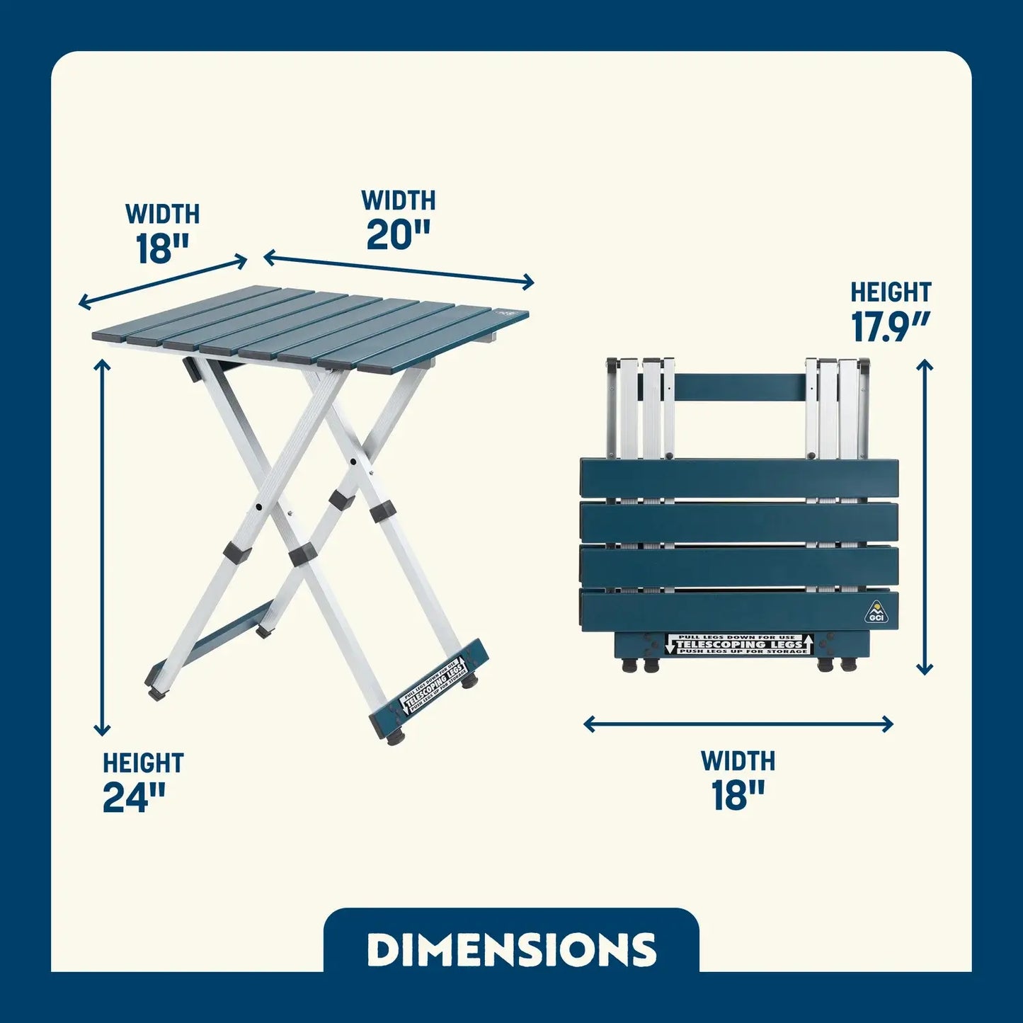 Compact Camp Table 20™ - Outdoor Kitchen Prep
