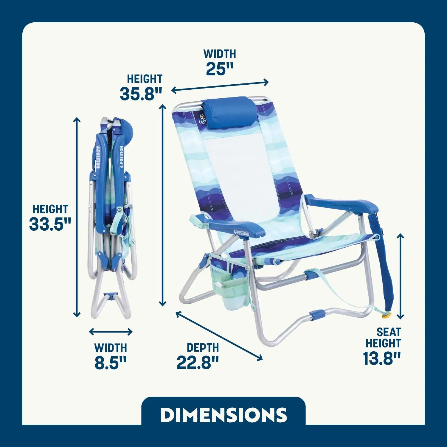 Bi-Fold Beach Chair™ - Coastal Ready