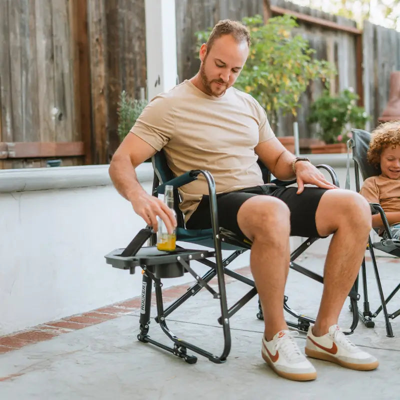 Freestyle Rocker™ with Side Table - Travel Camp Setup