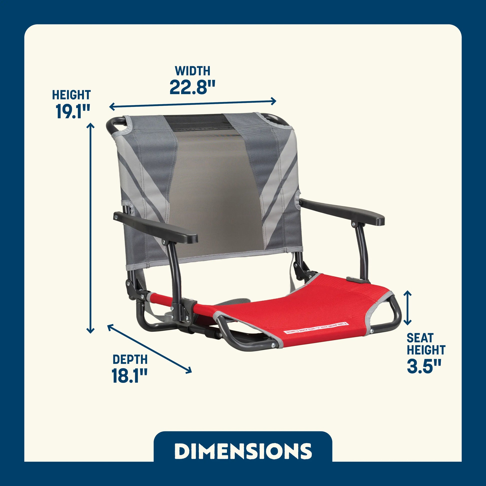 Big Comfort Stadium Chair™ with Armrests - Home Team Choice
