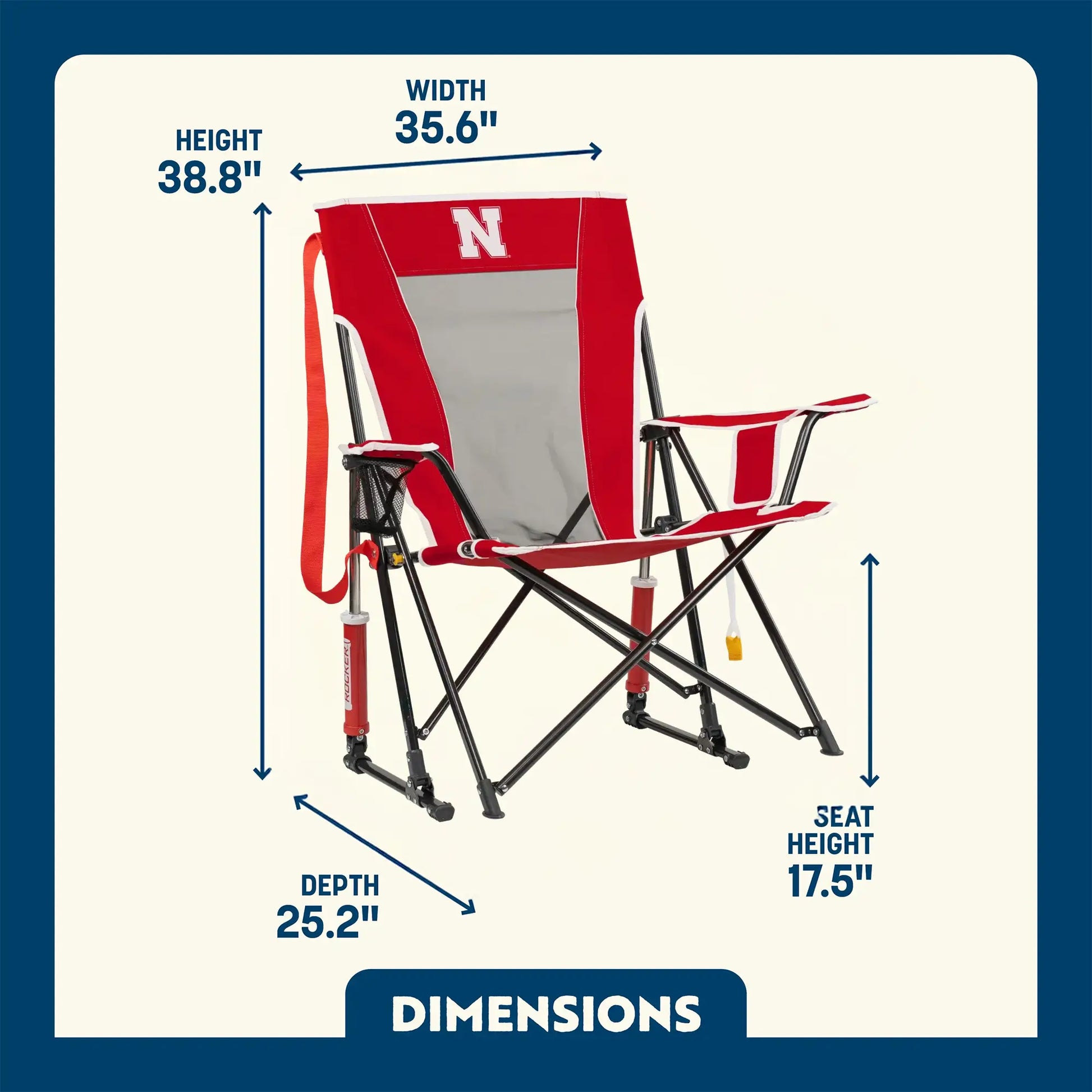 College Comfort Pro Rocker™ - Nebraska Cornhuskers - Fan Day Style