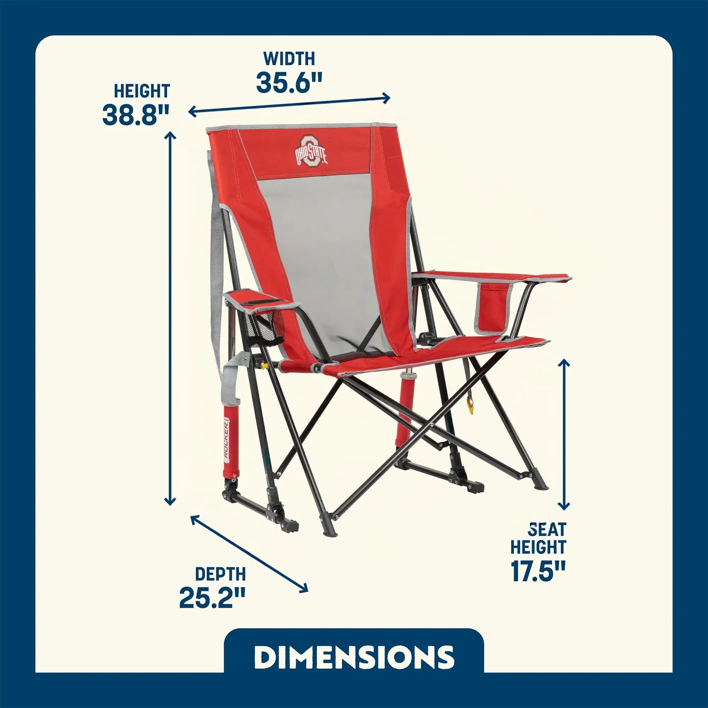 College Comfort Pro Rocker™ - Ohio State Buckeyes - Stadium Side Ready