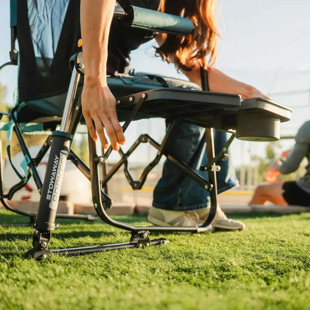 Stowaway Rocker™ with Side Table - Picnic Setup