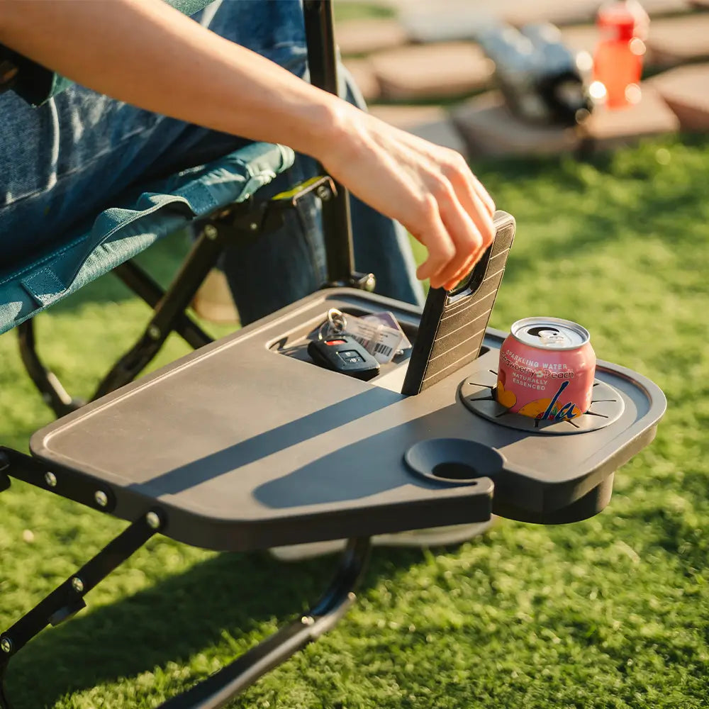 Stowaway Rocker™ with Side Table - Picnic Setup