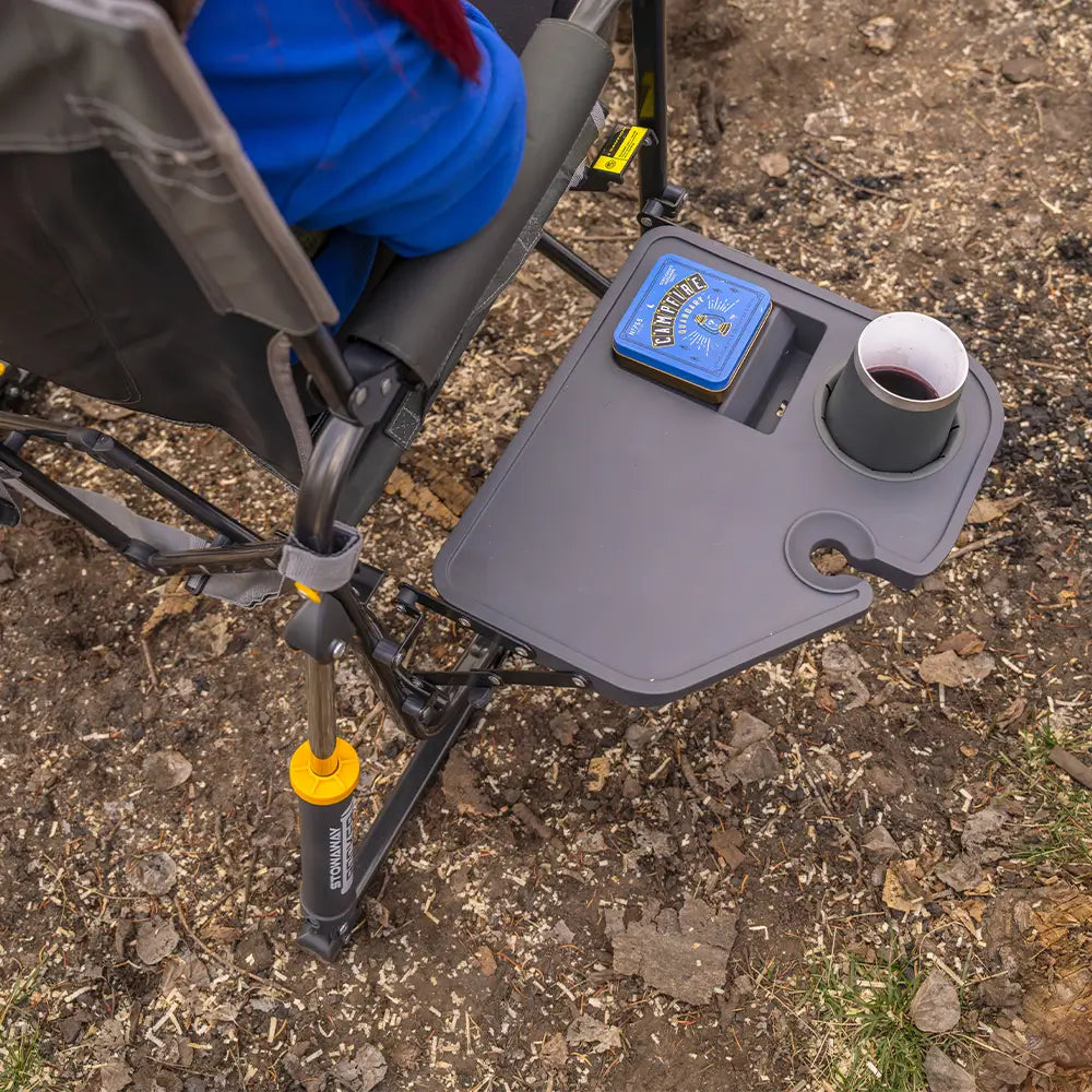 Stowaway Rocker™ with Side Table - Picnic Setup