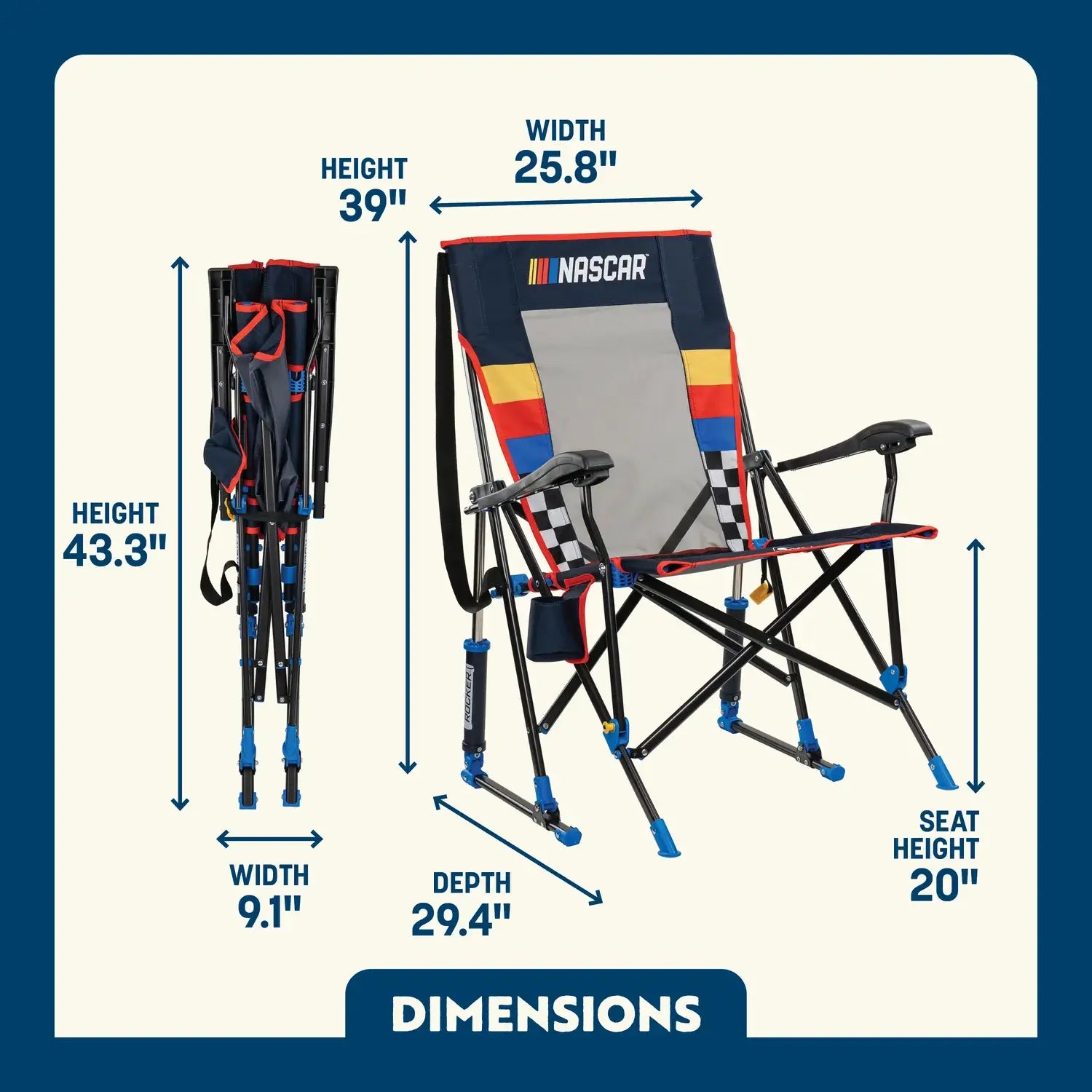 RoadTrip Rocker™ - NASCAR For Him - Tailgate Comfort