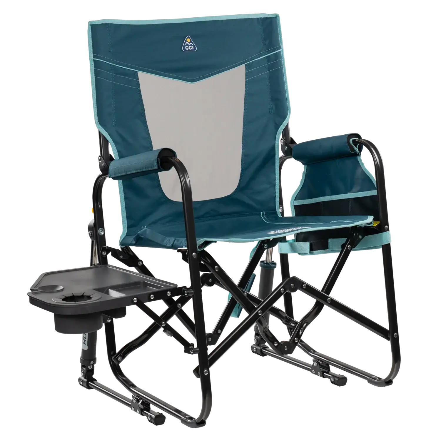 Stowaway Rocker™ with Side Table - Picnic Setup
