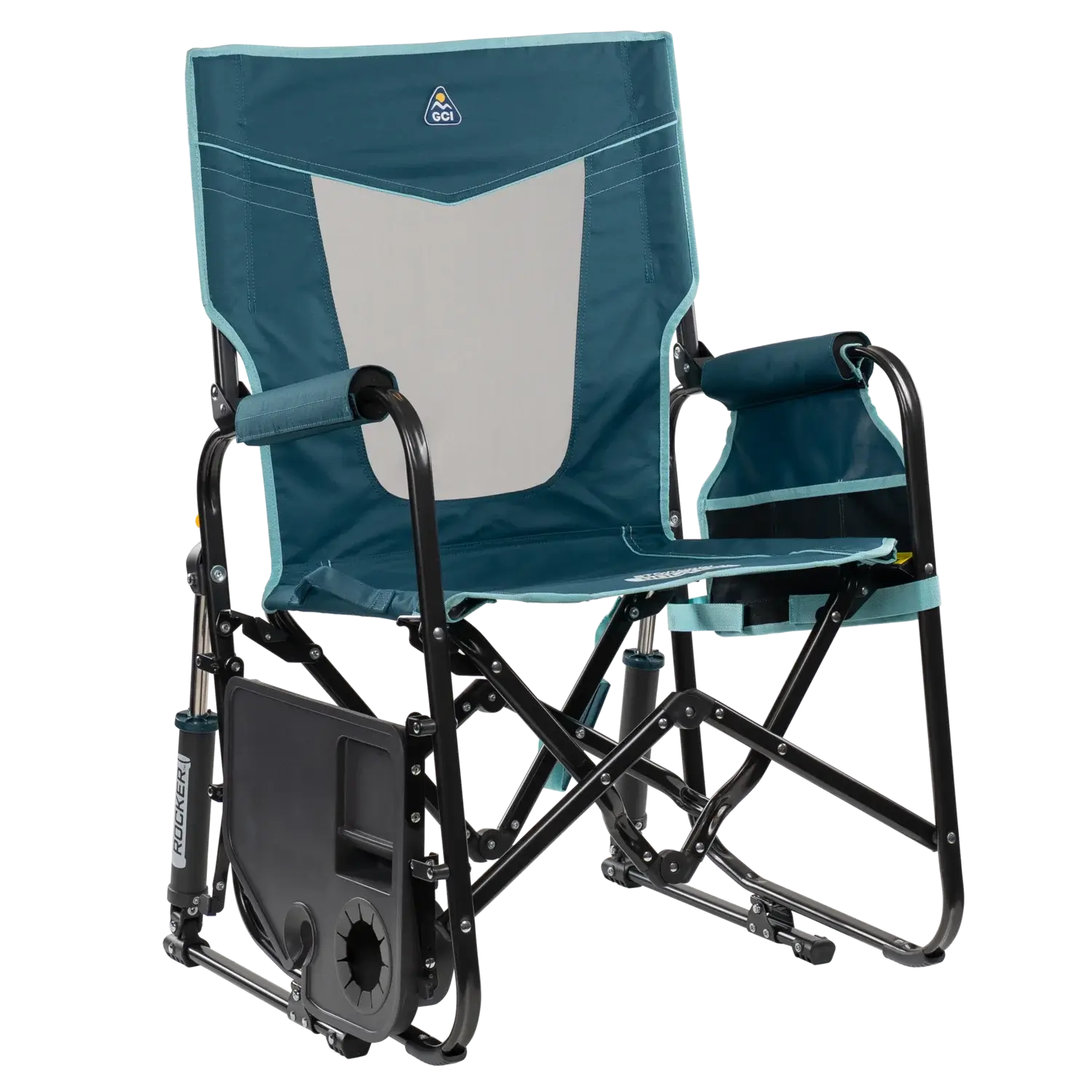 Stowaway Rocker™ with Side Table - Picnic Setup